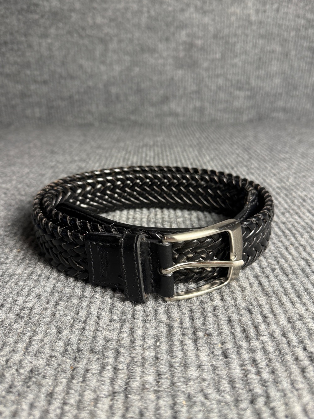 Men’s Dickies Black Braided Leather Belt Size 38”